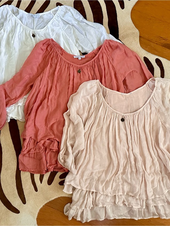 Tempo Paris Tops - Tempo Paris Bundle 3 Ruffle Peasant Top -